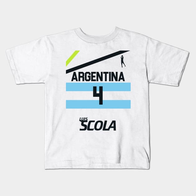LUIS SCOLA Argentina Basketball Jersey Kids T-Shirt by darklordpug